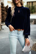 Mock Neck Velvet Blouse - Your Second Look