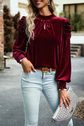 Mock Neck Velvet Blouse - Your Second Look