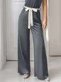 One - Shoulder Bowknot Wide Leg Jumpsuit - Your Second Look