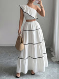 One - Shoulder Ruffle Top and Skirt Two - Piece Set - Your Second Look