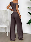 One Shoulder Top and Wide Leg Pants Set - Your Second Look