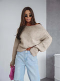 Oversized Boat Neck Drop Shoulder Sweater - Your Second Look