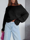 Oversized Boat Neck Drop Shoulder Sweater - Your Second Look