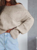 Oversized Boat Neck Drop Shoulder Sweater - Your Second Look
