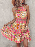 Paisley Print Halter Neck Mini Dress - Your Second Look