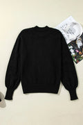 Pearl Detail Mock Neck Long Sleeve Sweater - Your Second Look