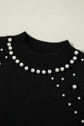 Pearl Detail Mock Neck Long Sleeve Sweater - Your Second Look