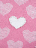 Pearled Heart Print Valentines Crew Neck Sweater - Your Second Look