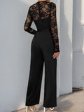 Perfee Lace Round Neck Long Sleeve Jumpsuit - Your Second Look