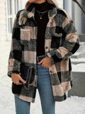 Plaid Teddy Coat with Pockets - Your Second Look