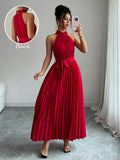 Pleated Halter Neck Maxi Dress - Your Second Look