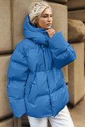 Pocketed Zip Up Hooded Puffer Jacket - Your Second Look
