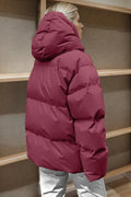 Pocketed Zip Up Hooded Puffer Jacket - Your Second Look