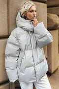 Pocketed Zip Up Hooded Puffer Jacket - Your Second Look