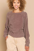 POL Round Neck Backless Sweater with Ribbed Edge - Your Second Look