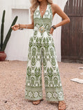 Printed Halter Neck Wide Leg Jumpsuit - Your Second Look