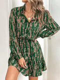 Printed Long Sleeve Mini Dress - Your Second Look