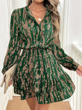 Printed Long Sleeve Mini Dress - Your Second Look