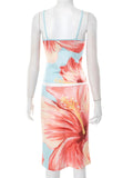 Printed Scoop Neck Cami and Skirt Set - Your Second Look