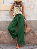 Printed Tank Top and Wide Leg Pants Set - Your Second Look