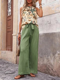 Printed Tank Top and Wide Leg Pants Set - Your Second Look