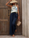 Printed Tank Top and Wide Leg Pants Set - Your Second Look