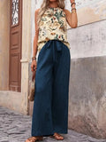 Printed Tank Top and Wide Leg Pants Set - Your Second Look