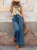 Printed Tank Top and Wide Leg Pants Set - Your Second Look