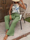 Printed Tank Top and Wide Leg Pants Set - Your Second Look