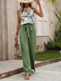 Printed Tank Top and Wide Leg Pants Set - Your Second Look
