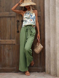 Printed Tank Top and Wide Leg Pants Set - Your Second Look