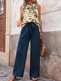 Printed Tank Top and Wide Leg Pants Set - Your Second Look