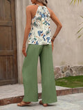 Printed Tank Top and Wide Leg Pants Set - Your Second Look