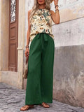 Printed Tank Top and Wide Leg Pants Set - Your Second Look