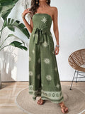 Printed Wide Leg Tube Jumpsuit - Your Second Look