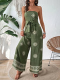 Printed Wide Leg Tube Jumpsuit - Your Second Look