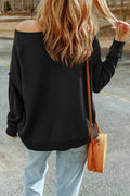 Pumpkin Round Neck Long Sleeve Knit Top - Your Second Look