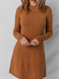 Ribbed Detail Solid Color Mini Sweater Dress - Your Second Look