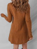Ribbed Detail Solid Color Mini Sweater Dress - Your Second Look