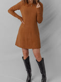 Ribbed Detail Solid Color Mini Sweater Dress - Your Second Look