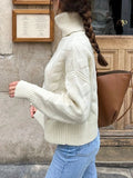 Ribbed Hem Turtleneck Long Sleeve Sweater - Your Second Look