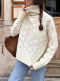 Ribbed Hem Turtleneck Long Sleeve Sweater - Your Second Look