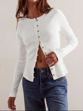 Ribbed Round Neck Long Sleeve Top - Your Second Look