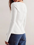 Ribbed Round Neck Long Sleeve Top - Your Second Look