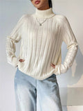 Ribbed Turtleneck Long Sleeve Sweater - Your Second Look