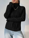 Ribbed Turtleneck Long Sleeve Sweater - Your Second Look