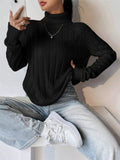 Ribbed Turtleneck Long Sleeve Sweater - Your Second Look