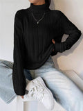 Ribbed Turtleneck Long Sleeve Sweater - Your Second Look