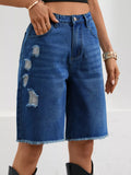 Ripped Frayed Hem Denim Shorts - Your Second Look