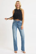 RISEN Full Size Tummy Control High Rise Straight Jeans Plus Size - Your Second Look